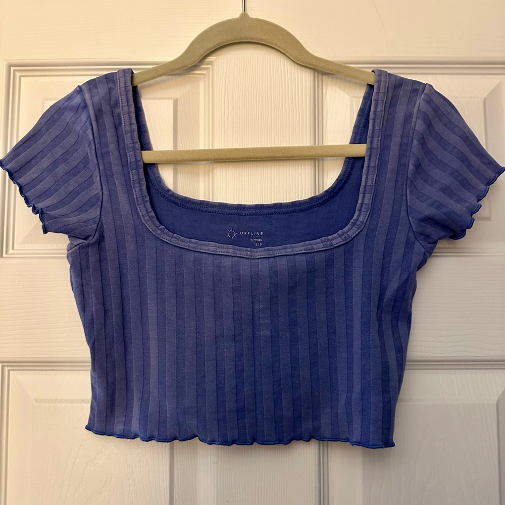 OFFLINE Aerie OG Groove Crop Top Purple Size S